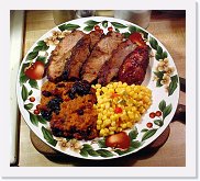 boston-butt * Boston Port Butt. Grilled with Apple Butter and garlic sauce. Fiesta corn and candied yams for sides. * 750 x 674 * (86KB)