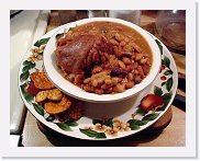 crock-hocks * Crock Hocks - Home recipe baked beans, slow cooked with smoked pig hocks and cubed salt pork. This is an old pioneer recipe, not overly sweet, with blackstrap molasses instead of brown sugar. * 750 x 588 * (87KB)