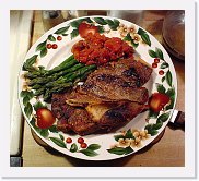 lambchop * Lamb Chops - The forgotten meat, slow broiled with an apple and brown sugar rub, with fresh asparagus and tomato zest on the side. * 750 x 677 * (91KB)