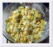 potato-salad * Potato Salad - All American standby, straight from the Hellman's jar, with baked redskin potatoes and pickle relish added to complement the apple vinegar and sugar. * 750 x 668 * (67KB)