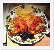 stuffed-chops * Stuffed Pork Chops - Baked and topped with homemade salsa. Stuffing is your basic turkey mix, moistened with chicken broth. * 750 x 681 * (93KB)